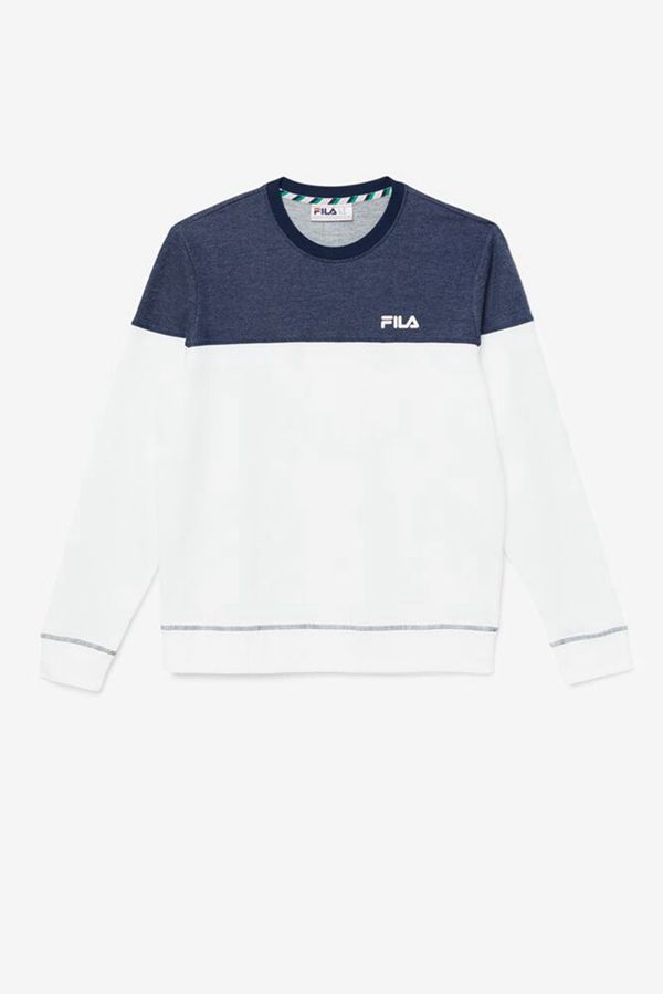 Fila Carpathian Crewneck Men's Sweatshirts - Navy/White/Red,NZ 810-38140